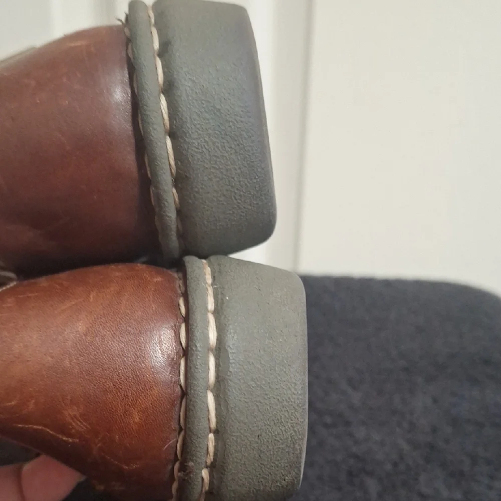Vintage Bass Brown Leather Woven Espadrilles-8½
